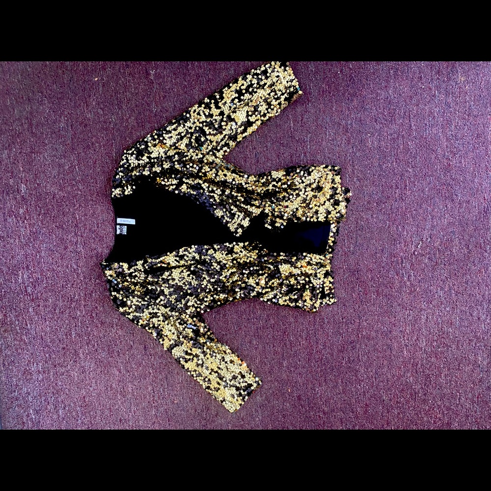 Gold Sequin Celebration Jacket.